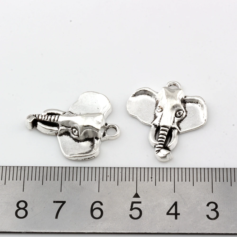 Elephant Head Charms Pendants 100Pcs 22.8x26.2mm Antique Bronze Zinc Alloy Fashion Jewelry DIY Fit Bracelets 2colors | Украшения и
