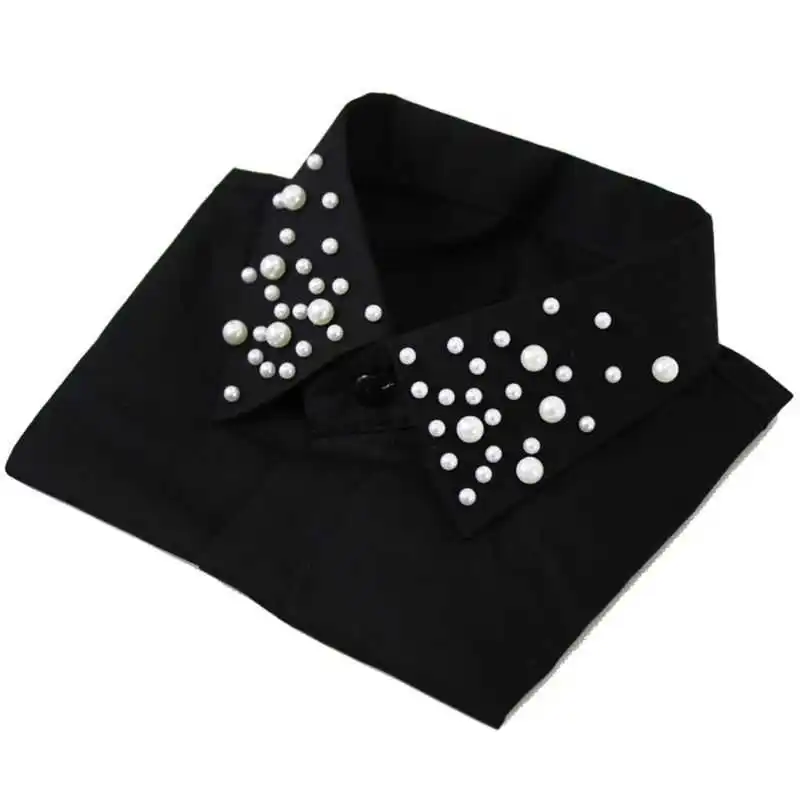 

Fake female fashion pearl decorate necklace from the fake lapel deployable lapel ladies adjust clothing 649c