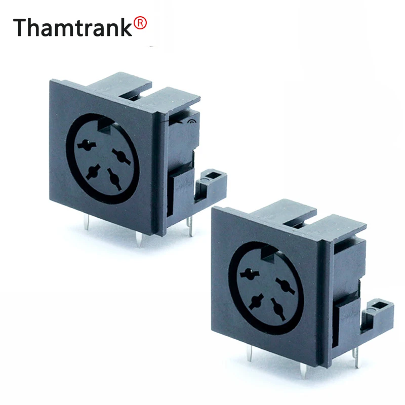 100 шт./лот 4 Pin DIN Женский Джек правый угол PCB Панель Крепление 90 градусов 4Pin женский