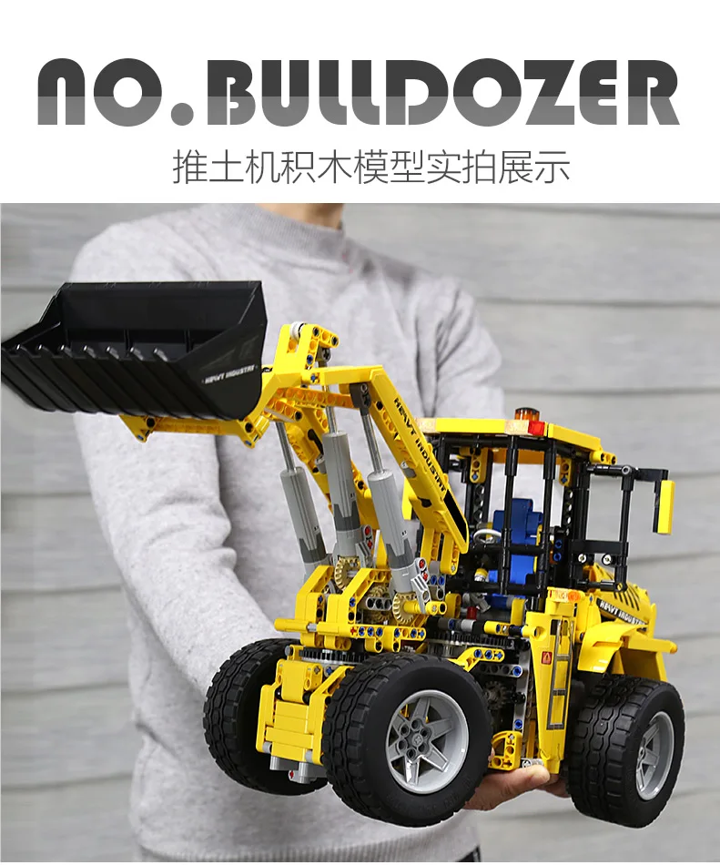 

MOULD KING High-Tech The Wheel Loader Bulldozer APP Remote Control Truck Model Building Blocks Bricks Kids Toys Christmas Gifts