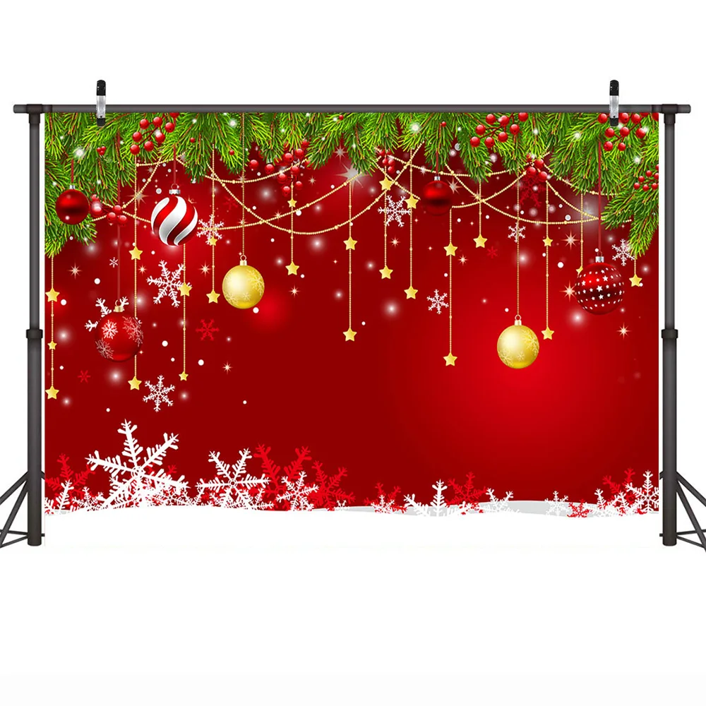 Фон для фотосъемки красный тематический фото рождественской вечеринки фон Белла