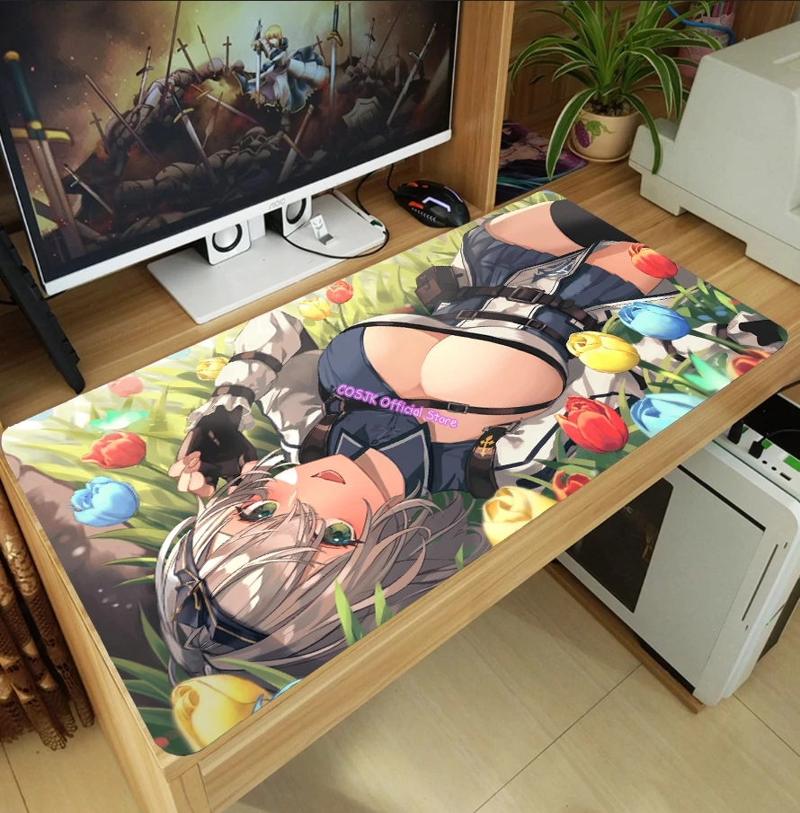 Большой коврик для мыши Hololive VTuber Shirogane Noel, игровой компьютерный коврик для клавиатуры, толстый нескользящий игровой коврик для ноутбука, под...