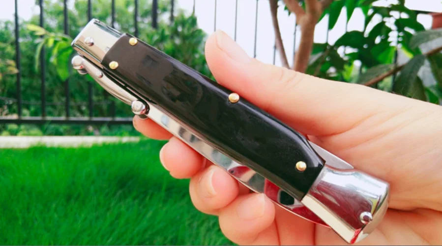 Итальянский Swinguard 440 бык рога одного действия тактический самообороны складной edc карманный нож Походный нож охотничьи ножи Рождественский подарок