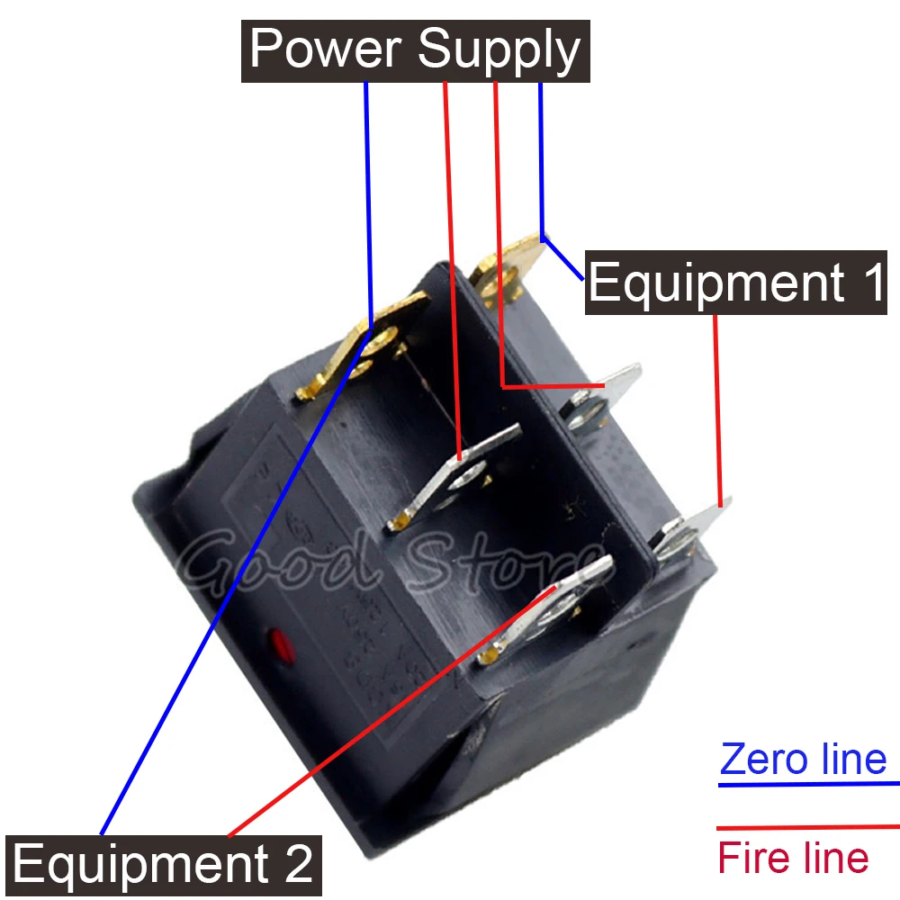 1 шт. KCD8 6PIN 16A 250V 20A 125V красный двойной светильник перекидной переключатель сделаны в Водонепроницаемый ВКЛ-ВЫКЛ Лодка Мощность переключатель