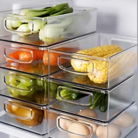refrigerator organizer bins thicker visibility transparent fridge freezer food storage bins with handle refrigerator storage box