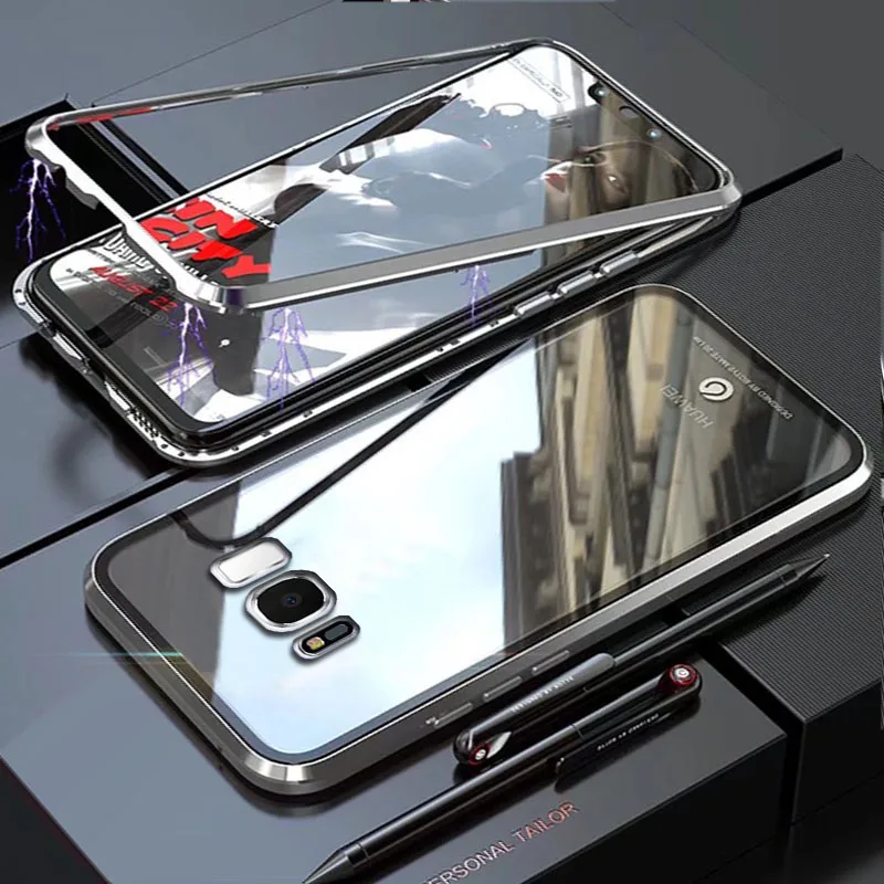 Чехол YonLinTan Coque для Samusng Galaxy S8 Plus S 8 S8Plus Металлическая магнитная рамка жесткое