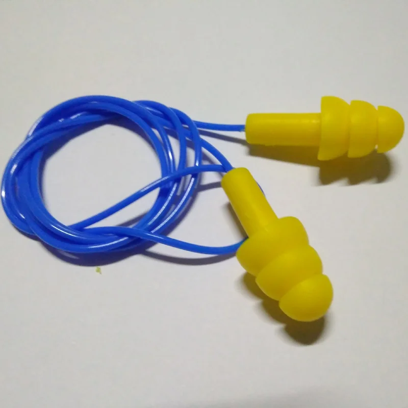 Водонепроницаемые Мягкие силиконовые наушники со шнуром 2 пары заглушки для сна