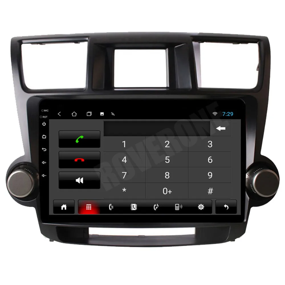 Автомагнитола RoverOne для Toyota Highlander Kluger 2009 2013 Android 10 автомобильный мультимедийный