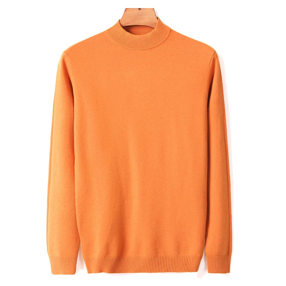 

Men's high neck sweater, fashionable solid color sweater, thick warm shirt, famous brand clothing, novelty in autumn and winter