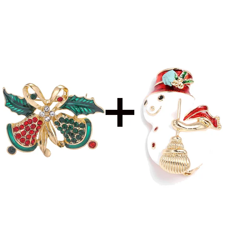 2 шт./лот рождественские гирлянды из сплава колокольчики эмалированный снеговик