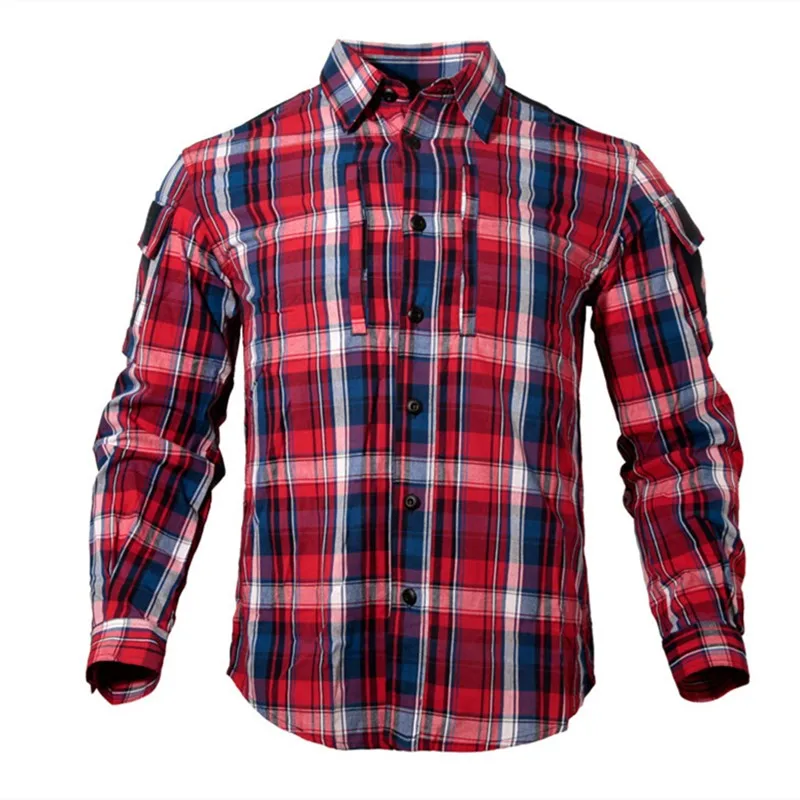 

Male Plaid Tactical Shirt Spring Men Women Training Military Combat Clothes Outdoor Camping Fishing Hunting Climbing Top