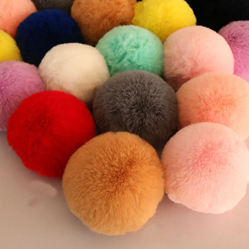 

DIY 1PC Colorful 10cm Faux Rabbit Fur Pompoms Multicolor Durable Women Fur Pom for Knitted Hats Cap Bracelet Accessories New