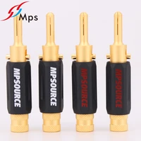 mps black wolf banana plugs pure copper 24k gold plated audio hifi speaker jack hifi male connector amplifier