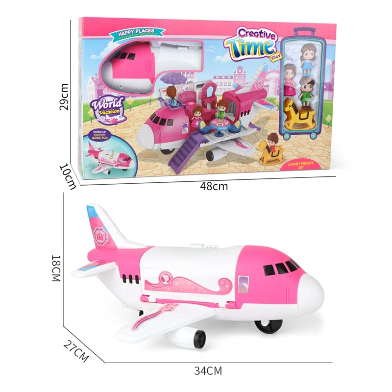 

17PCS Toy Aircraft Simulation Track Inertia Children's Toy Aircraft Large Size Passenger Plane Kids Airliner Toy Car