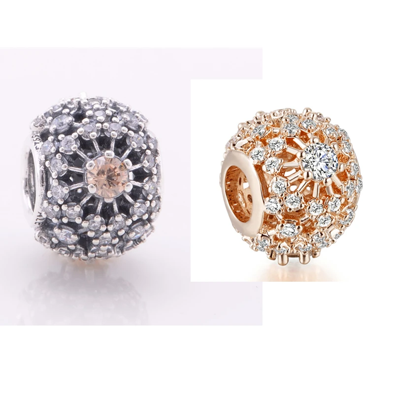 Бусины сделай сам Шарм с блестящим снегом подходят для оригинальных серебряных