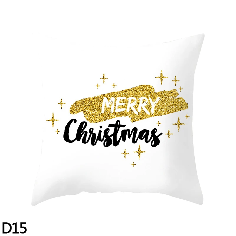 D15 merry christmas 45*45 см звезда олень Рождественское дерево Отпечатано Merry Рождественская наволочка для подушки декоративная наволочка для подушки автомобиль диван год Рождество домашняя декоративная подушка - Цвет: D15 merry christmas