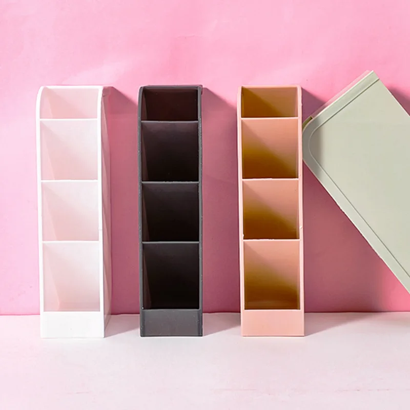 

Four grid Large Capacity Desk Pen Holder Pencil Makeup Storage Box Desktop Organizer Stand Case School Office Stationery