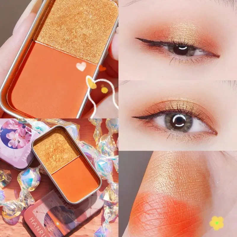 

2Colors Matte Pearlescent Shimmer Eye Shadow Pigments Luminous Glitter Eyes Makeup Highlighter Waterproof Lasting TSLM2
