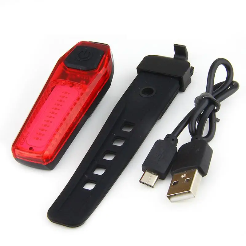 Red Blue White Light Bicycle LED Waterproof Taillight USB Charging Night Ride Bike Safety Warning | Спорт и развлечения