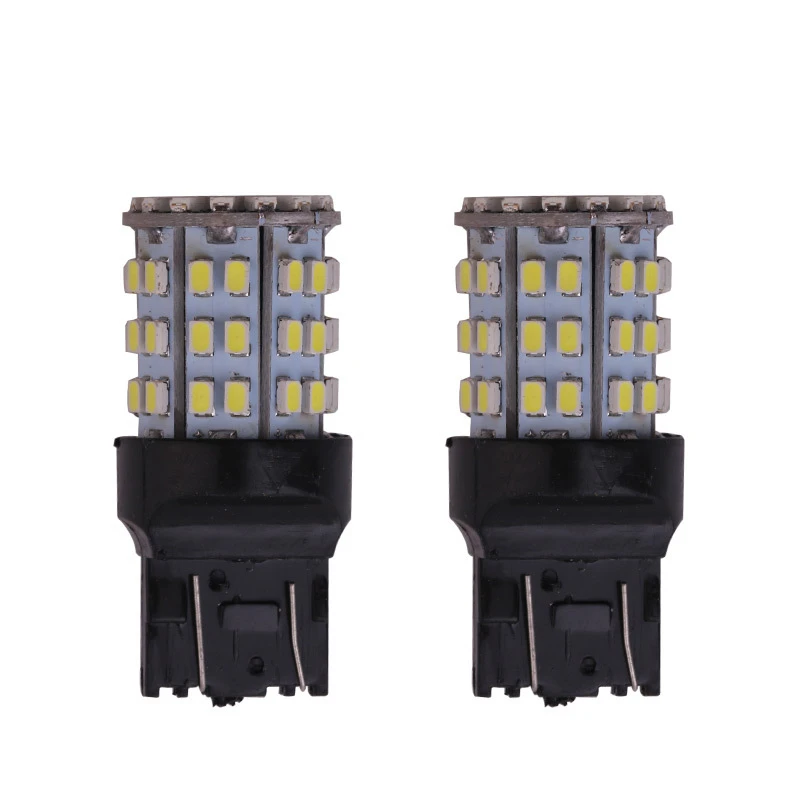 2-шт автомобильных стоп-сигналов T20 7443 w21w w21/5 w 1156 P21W Ba15s 1157 Ba15d лампы поворотного сигнала 64 smd белый 12V обратной лампы.