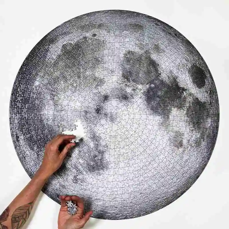 

New 1000pcs The Moon and Earth Map Puzzle Difficult for Adult Jigsaw DIY Educational Kids Toys for Children Gifts