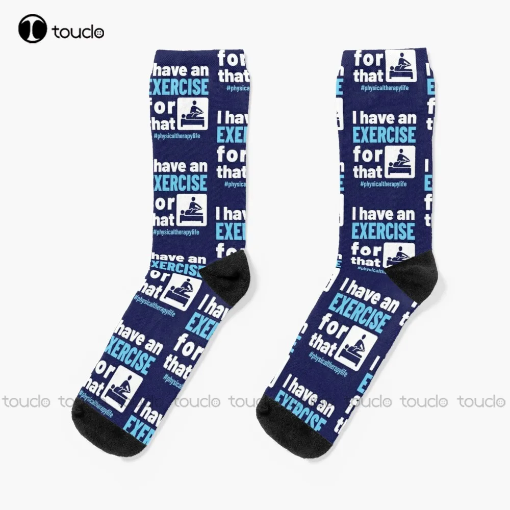 

Physical Therapy Physio I Have An Exercise For That Socks Black Baseball Socks Personalized Custom Unisex Adult Teen Youth Socks