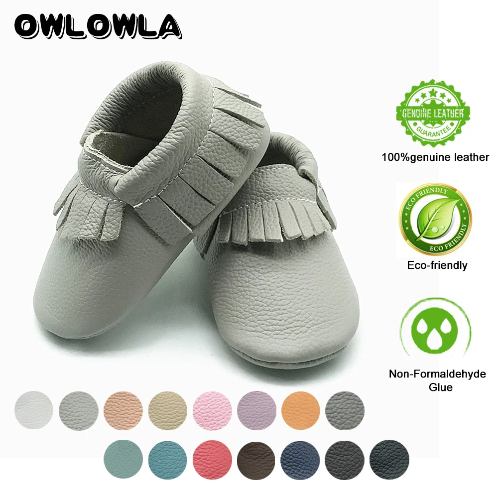 Wholesale Baby Moccasins Soft Leather Crib Shoes  First Walker Newborn Toddler Booties For  Boys And Girls Prewalker Crawling