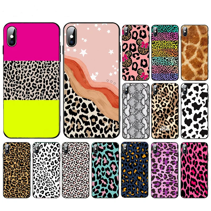 

Fashion Soft leopard grain speckle luxury phone case for iphone XS 11 pro max XR X 7 8 6s 6 plus back cover SE2020 5S TPU shell