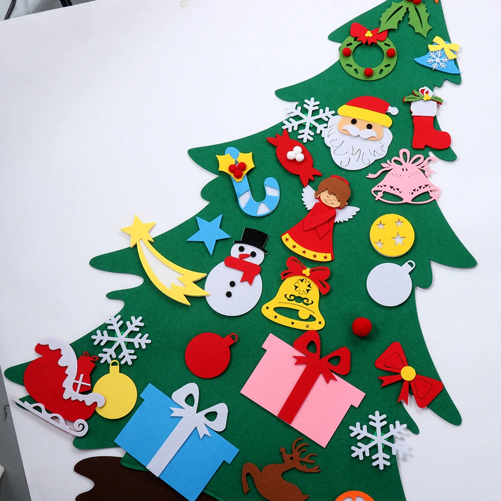 Фетровая искусственная красочная елка дверь стена фотоэлемент пазл игрушки