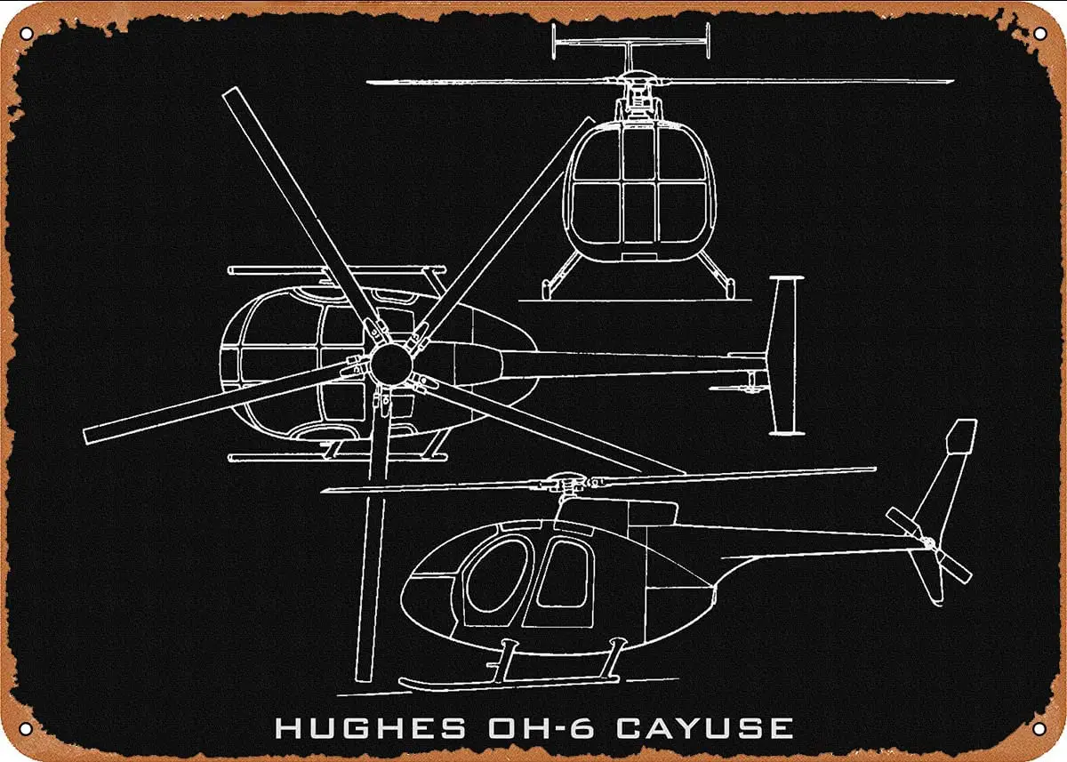 Hughes OH 6 Cayuse металлический жестяной знак Настенный декор мужская пещера военный