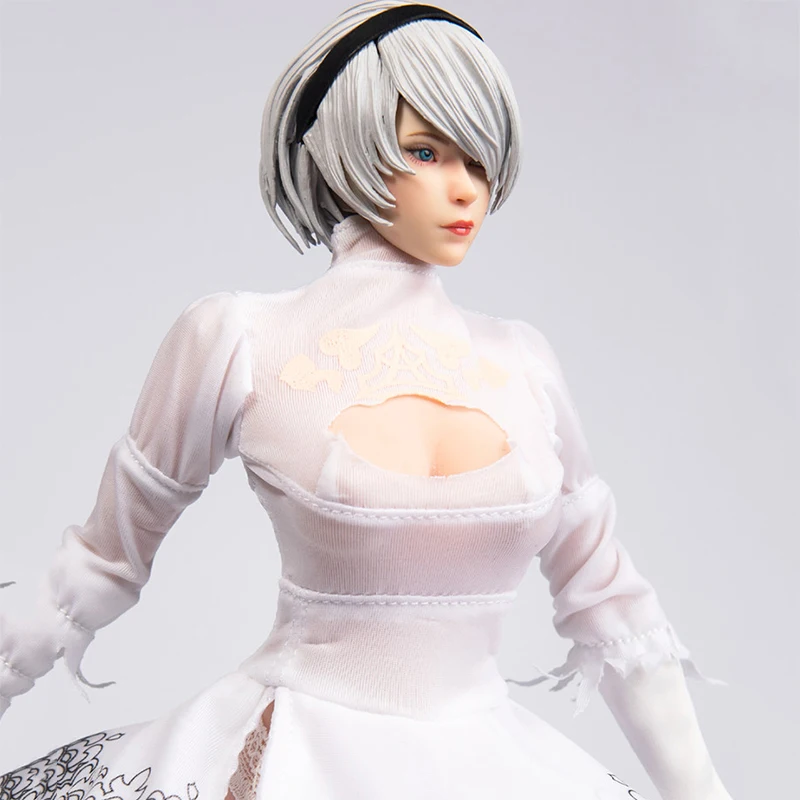 TYM073 1/6 НИР автоматов 2B женские белые боевой костюм юбка одежда ленты для волос