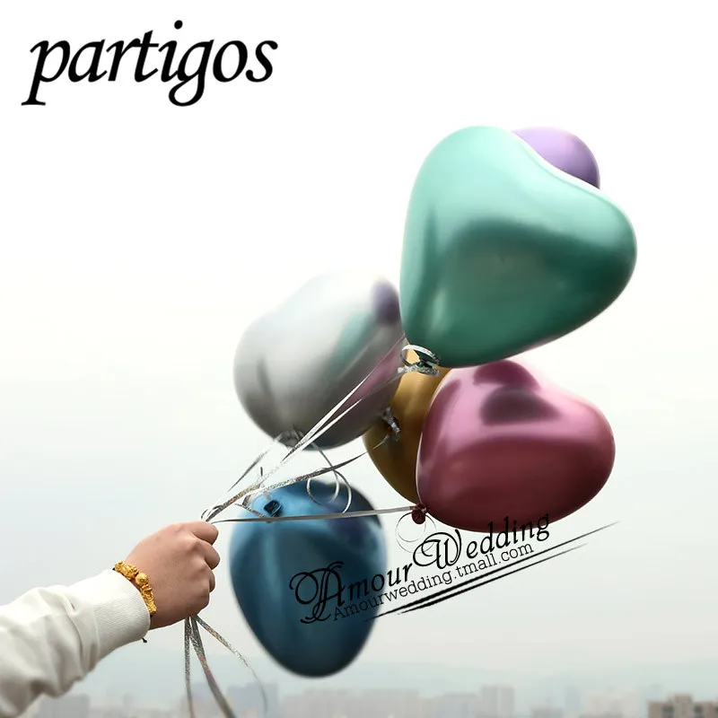 

12inch 10pcs Chrome balloons Heart balloon Metallic latex helium Balloons Globos birthday Party Decorations Wedding decorations