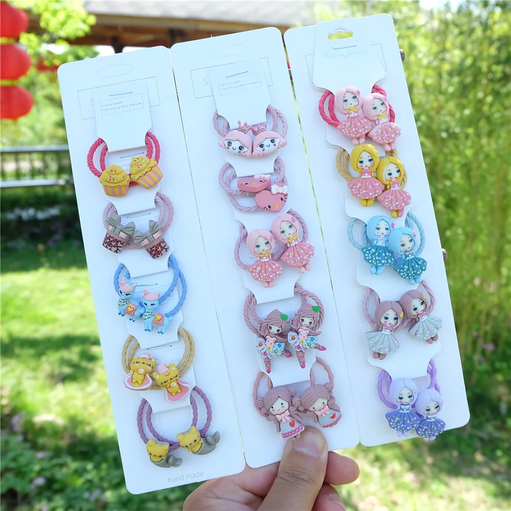 10 шт./компл. с персонажами из мультфильмов для детей волос в форме цветка веревки