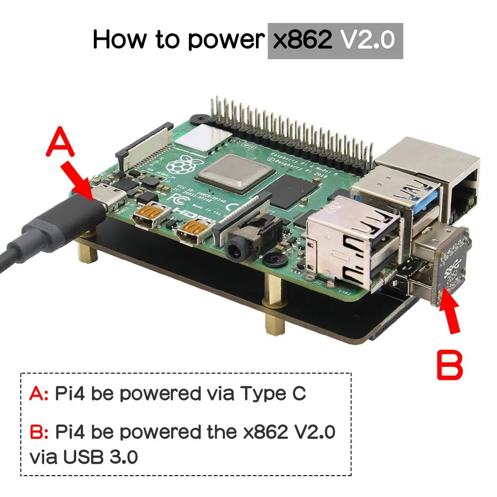 Плата расширения памяти Raspberry Pi X862 V2.0 M.2 NGFF 2280 SATA SSD/экран для 4 Модель B | Компьютеры