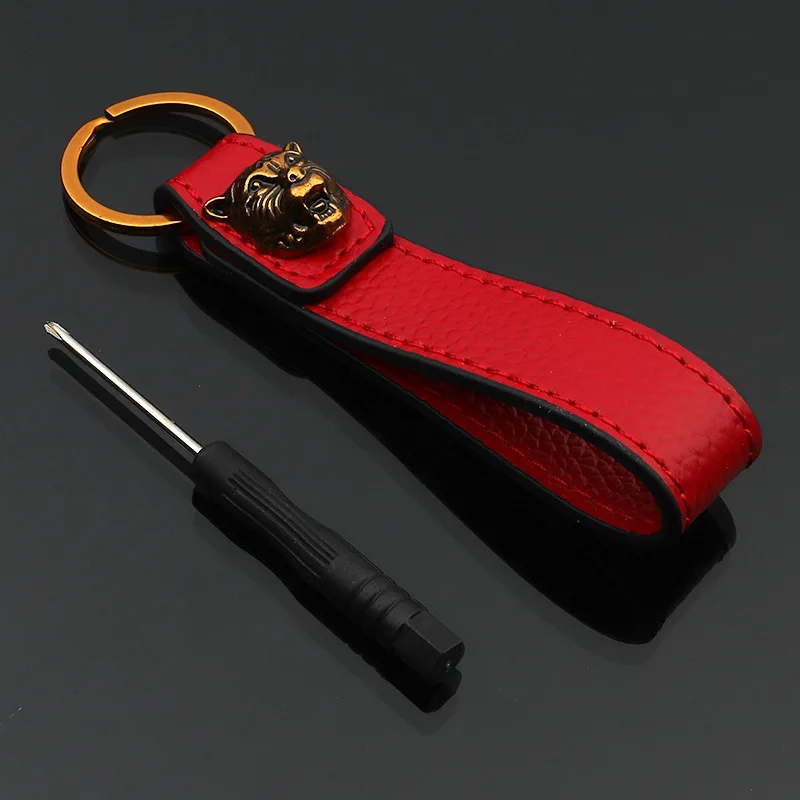 Металлическое кольцо для ключей со знаком зодиака головой тигра кожаный брелок