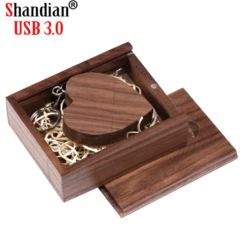 USB флеш накопитель SHANDIAN деревянный в форме сердца 32 8 Гб|memory stick|usb 3.0 8gbleather usb |