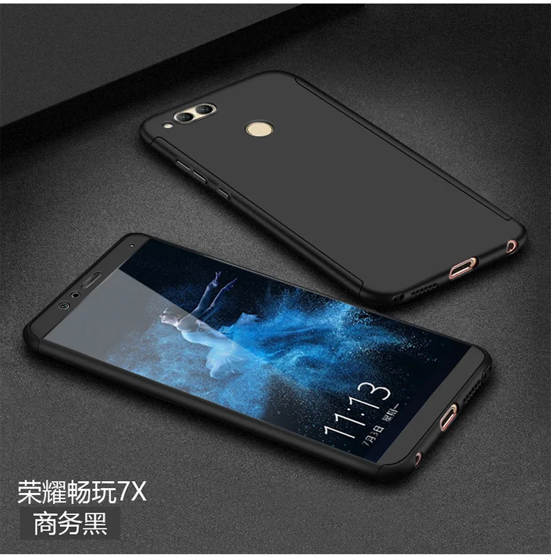 360 Защитный чехол с полным покрытием для huawei Honor 7x, чехол для huawei Honor7x 7 X, чехол для телефона с закаленным стеклом