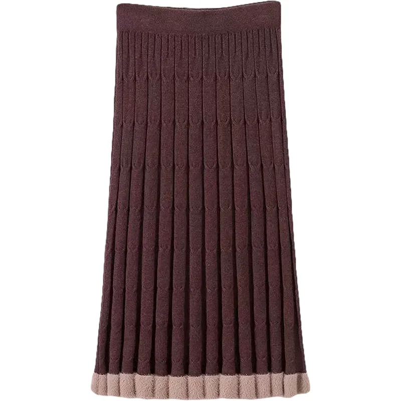 Повседневные женские модные тянущиеся вязаные юбки размера плюс осень 2019 C3-816 |