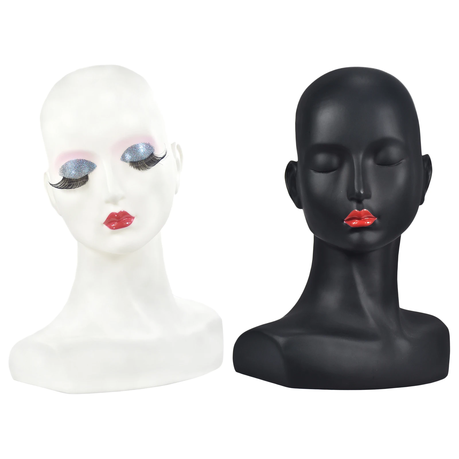 

PVC Bald Female Cosmetology Mannequin Wig Making Head Hat Stand Rack Model