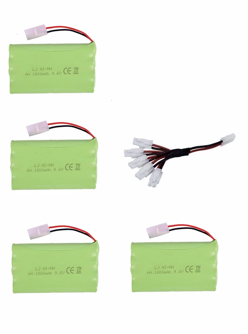 Шоколад Обновленная Батарея NiMH 9,6 v 1800mah+ зарядное устройство для радиоуправляемых игрушек автомобилей танков грузовиков робот-пистолет лодка AA Ni-MH 9,6 v перезаряжаемый аккумулятор - Цвет: Шоколад