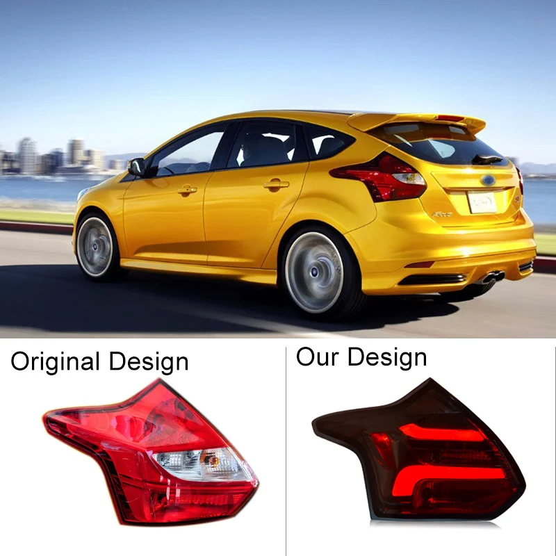 Светодиодный задний фонарь для Ford Foucs 2011 2012 2013 Копченый черный светодиодный