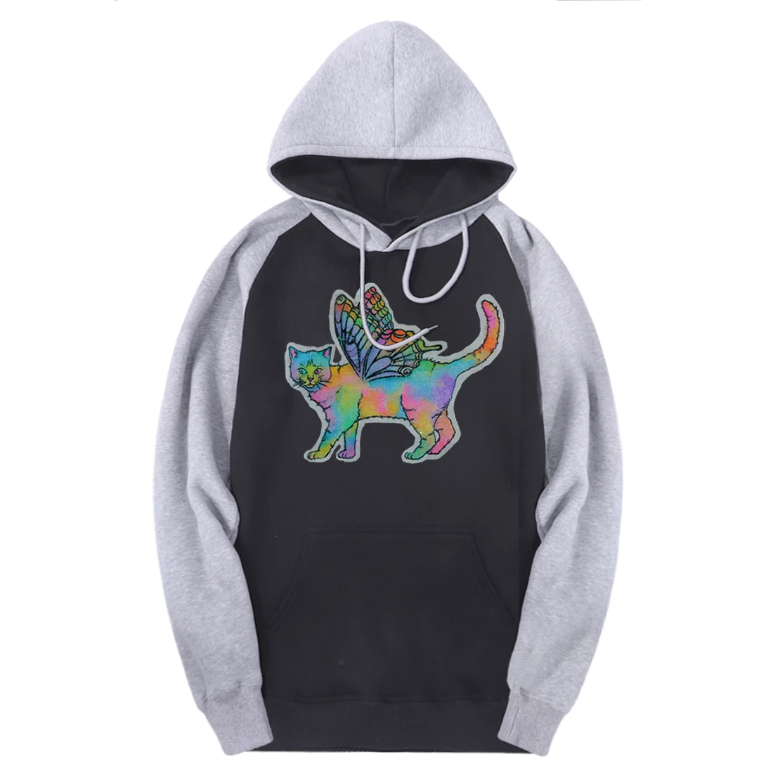 

Cats Butterfly Mens Sweatshirts Raglan Hooded New Arrival Casual Tracksuits Brand Autumn Hoodies Male Outdoor Moleton Masculino