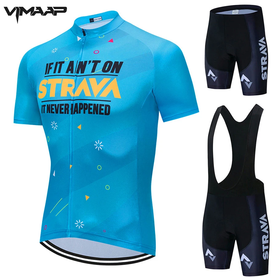 Мужская велосипедная команда STRAVA Pro дышащий комплект одежды для велоспорта