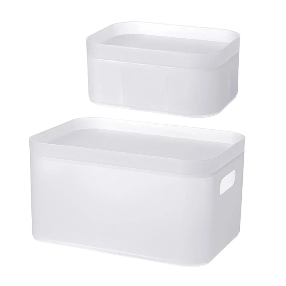 

2Pcs Creative Translucent Desktop Storage Boxes Facial Cleanser Storage Cases