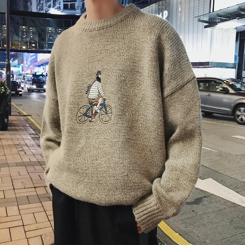 Liketkit мужские повседневные свитера 2019 мужской Однотонный свитер с круглым