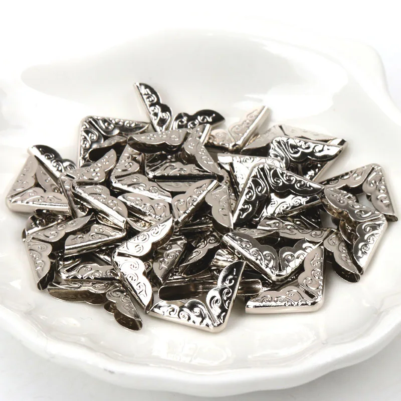 Серебряный металлический уголок для книг трехсторонние альбомные меню папки с