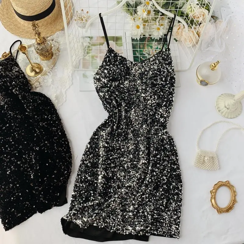 2019 Новое модное женское платье на бретелях для ночного клуба сексуальное с v