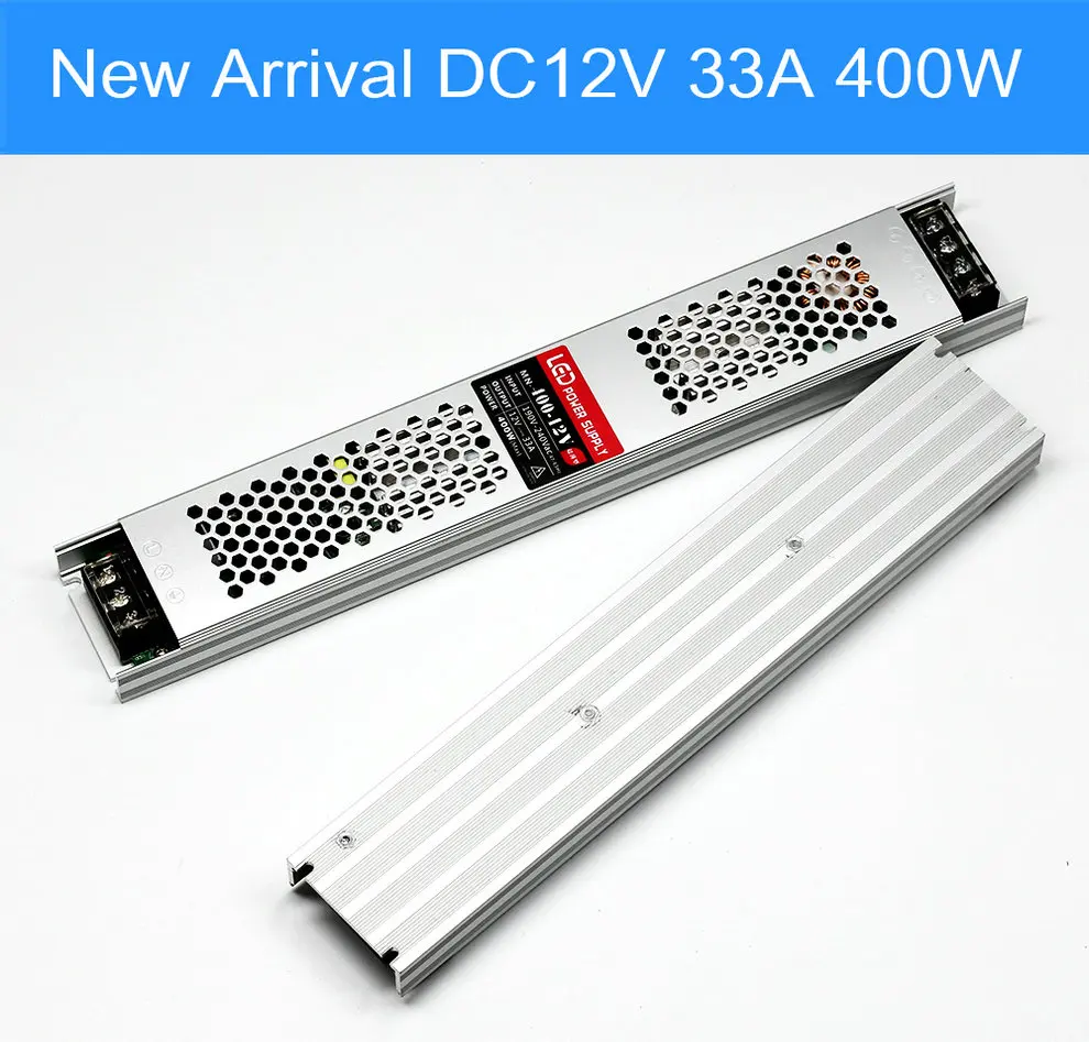 Ультра тонкий светодиодный Питание DC 12V LED трансформаторы 60W 100W 150W 200W 300W 400W AC190-240V драйвер для Светодиодный полоски