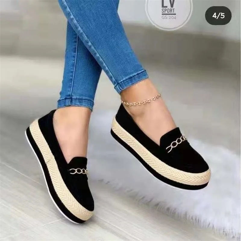 

Spring Autumn new Women Flats Platform Loafers Ladies Work Cotton Leather Comfort Soft Moccasins Nursing Slip on Casual Shoes