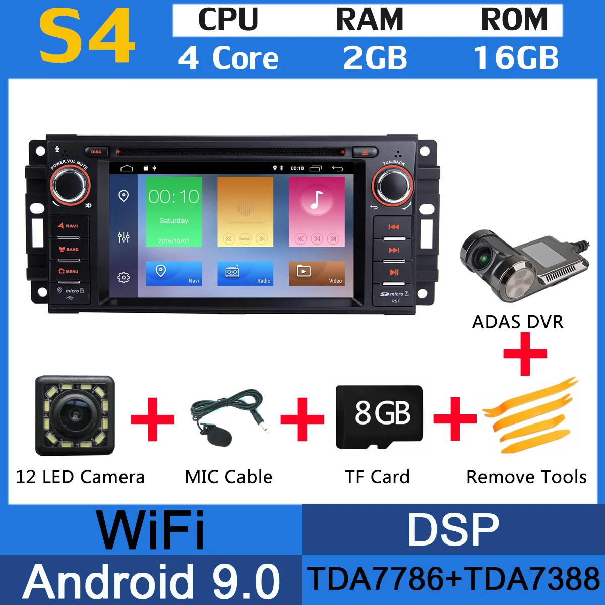 MTK ADAS PX6 4G+ 64G Android 9,0 Автомобильный DVD радио gps для Jeep Wrangler Компас Commander Cherokee Dodge caliber путешествие Liberty CarPlay DSP - Цвет: MTK ADAS